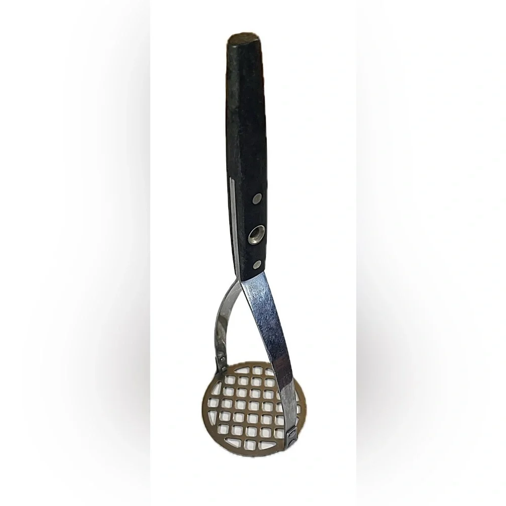 Vintage Flint Stainless Vanadium Potato Masher, Composite Handle, Made in USA